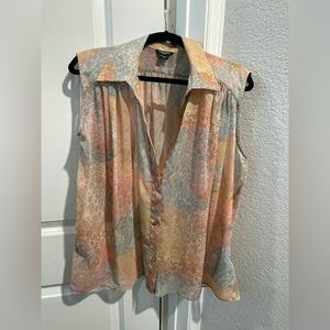 Marciano sheer animal printed blouse sz 12